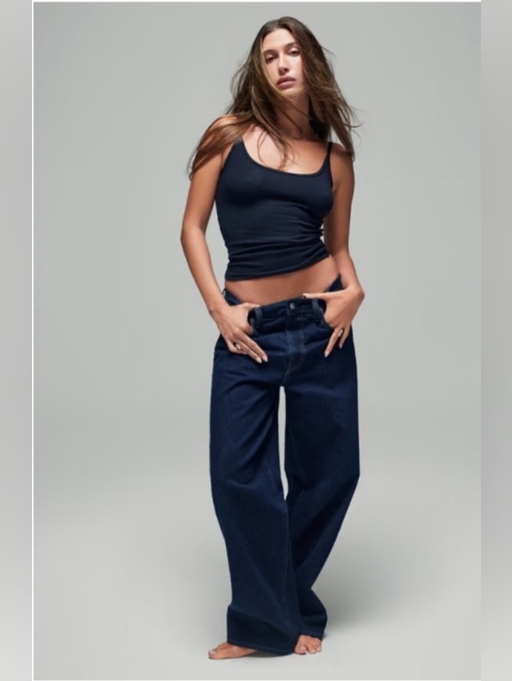 GAP x The Hailey Extra Baggy Jeans Dark Indigo 28